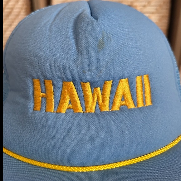 VTG Hawaii Trucker Hat Cap with Yellow Embroidery Vintage - Picture 2 of 11